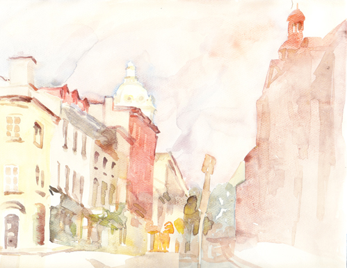 StoreGal/store/Watercolor/Old Quebec City.jpg